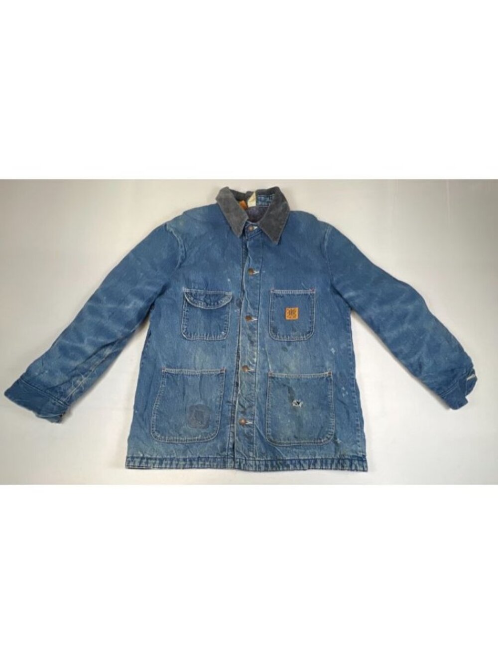 Vintage 70s 80s Big Ben by Wrangler Blanket Lined Denim Chore Coat Distressed